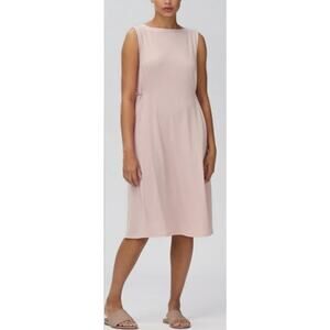 Eileen Fisher Fine Jersey Dress Powder Pink Women's Size Small Quiet Luxury Easy